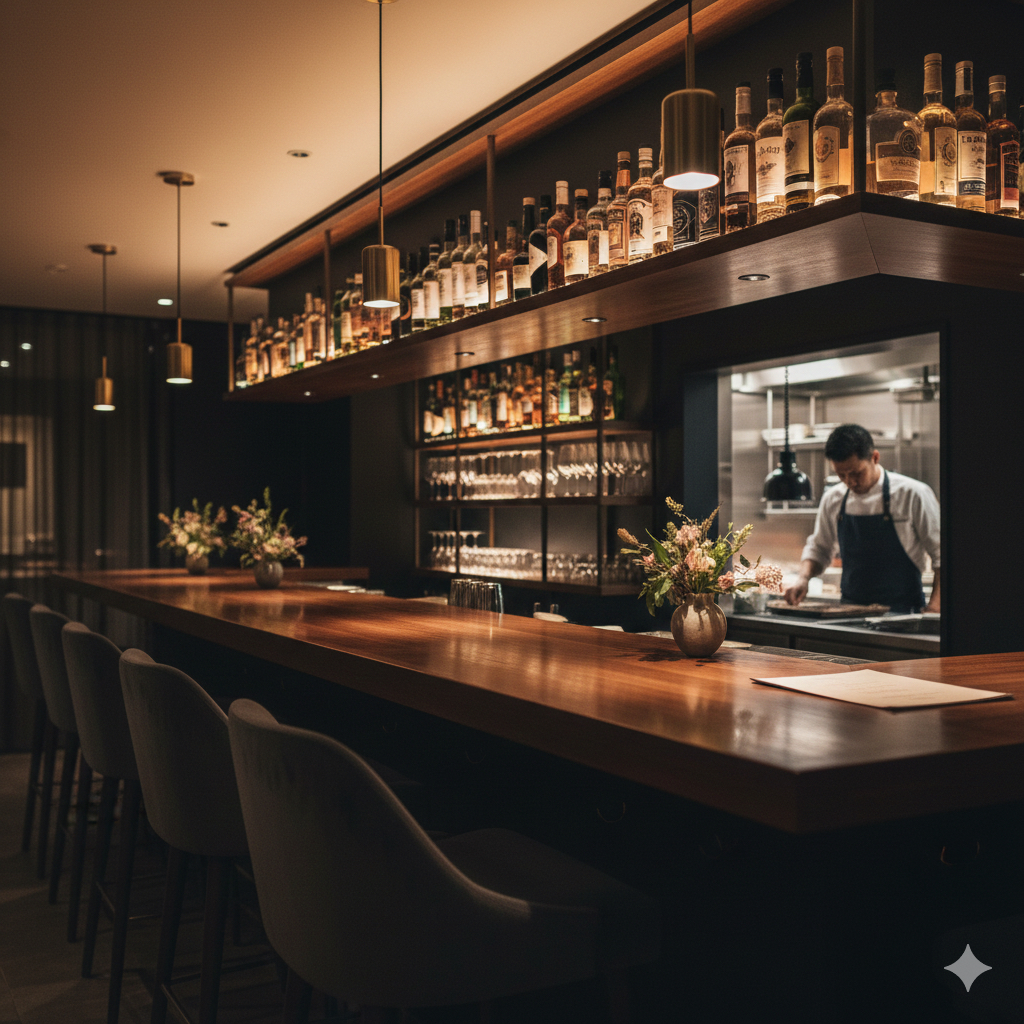 洗練されたカウンター席